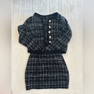Tweed Blazer and Skirt Set